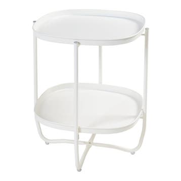 Tuintafel Sandefjord bijzettafel metaal 57,5x46x46cm wit [en, Verzenden, Nieuw