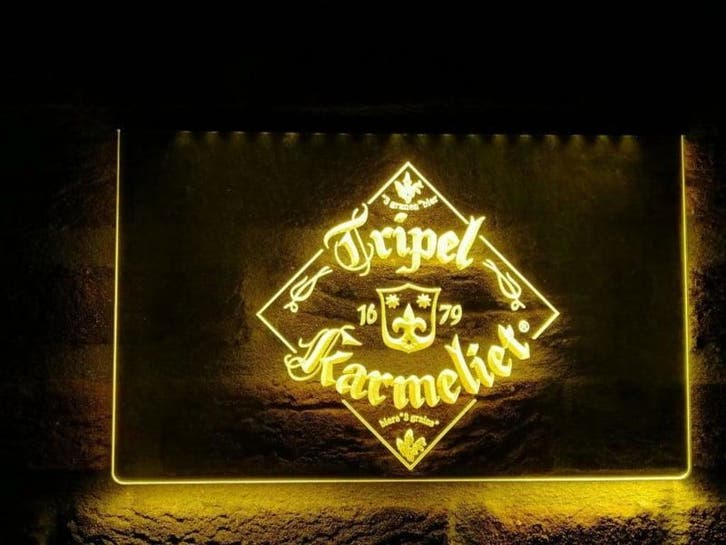 Tripel karmeliet neon bord lamp LED verlichting reclame lich, Verzamelen, Merken en Reclamevoorwerpen, Nieuw, Verzenden