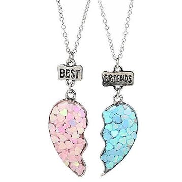 Fako Bijoux - Vriendschapsketting - Hartjes - Glitter Acryl, Verzenden, Nieuw