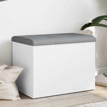 vidaXL Opbergbank Wit 62x42x45 cm Bewerkt Hout, Huis en Inrichting, Verzenden, Nieuw