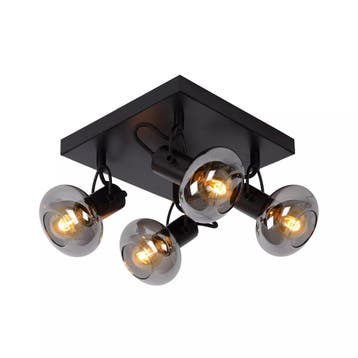 Lucide MADEE - Plafondspot (Plafondlamp) - 4xE14 - Zwart, Verzenden, Zo goed als nieuw, Metaal