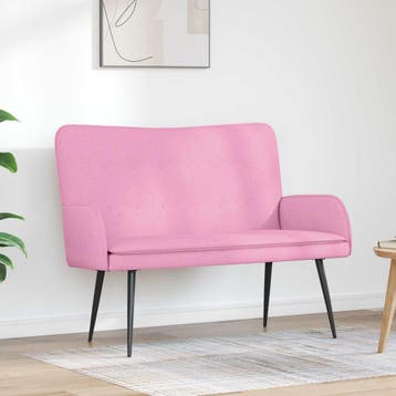 vidaXL 2-Zits Sofa Roze 115 x 61 x 87 cm Stof, Verzenden, Minder dan 150 cm, Stof, Nieuw