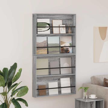 vidaXL Tijdschrift Rek 2 st Grijs Sonoma 80 x 12 x 70 cm, Verzenden, Nieuw