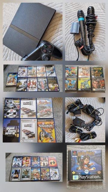 Sony - Playstation 2 (PS2) - PlayStation 2 Slim inkl. Spiele, Nieuw