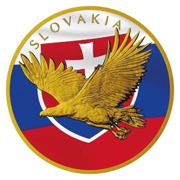 Niue. 2023 1 oz Niue Silver Slovak Flag Eagle 24k Gold