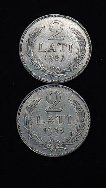 Letland. 2 Lati 2x 1925 (Zonder minimumprijs)