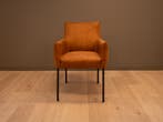 Stevige eetkamerstoel in cognac kleur met showroomkorting, Huis en Inrichting, Fauteuils, Minder dan 50 cm, Verzenden, Minder dan 75 cm