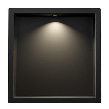 Wiesbaden Demis Inbouwnis met LED 30x30x7cm - Mat Zwart, Ophalen of Verzenden, Nieuw, Rvs