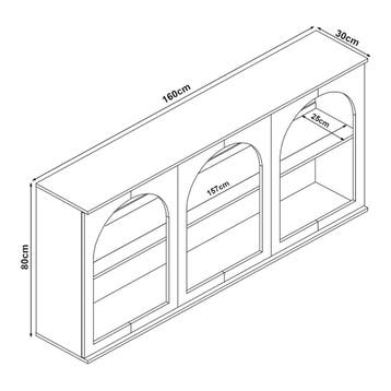 Dressoir Trorhun 160x30x80 cm wit [en.casa], Verzenden, Nieuw