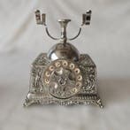 Rotary Telephone Music Box — Antique Style, Silver-Tone