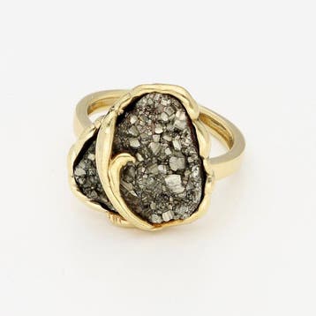 Ring - 14 karaat Geel goud - Pyriet, Nieuw