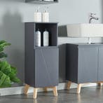 Badkamerkast Overath kolomkast 86x30x30 cm grijs en houtkleu, Verzenden, Nieuw