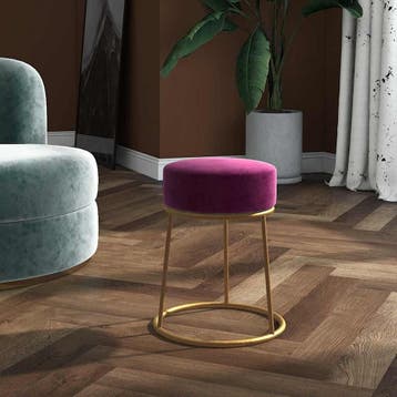vidaXL Hocker rond fluweel paars, Verzenden, Nieuw