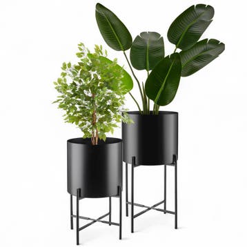 Plantenstandaard Mine, 2-delige set, gepoedercoat staal, Verzenden, Nieuw