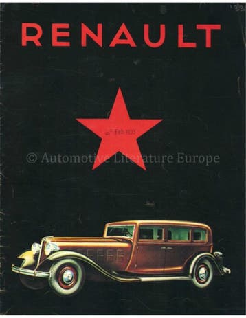1933 RENAULT PROGRAMMA BROCHURE DUITS, Nieuw, Renault, Author