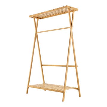 [en.casa] Bamboe kledingrek Horten 140x90x45 cm houtkleurig, Verzenden, Nieuw