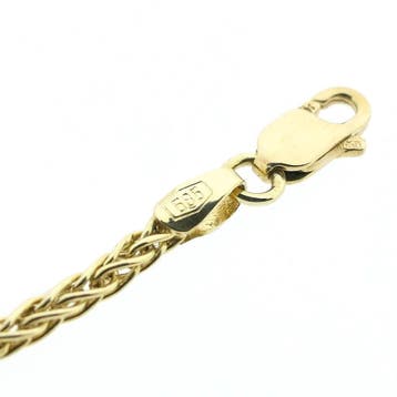Gouden vierkante vossenstaart schakelketting, Ophalen of Verzenden, Gebruikt, Goud, Goud