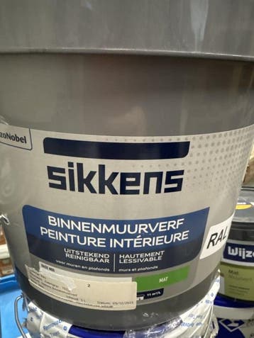 Sikkens binnen muurverf Mat - RAL 7021 - 5 liter, Overige kleuren, 5 tot 10 liter, Nieuw, Ophalen of Verzenden