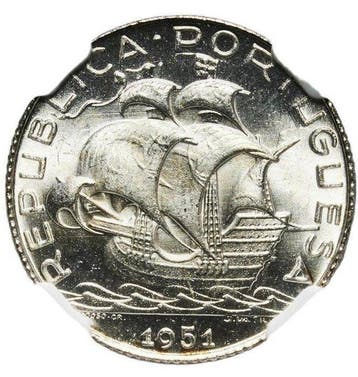Portugal. 2 ½ Escudos 1951 - NGC MS65