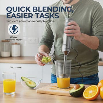 Krachtige 4-in-1 Hand Blender met RVS Staaf, Mixer, Hakker &, Verzenden, Nieuw