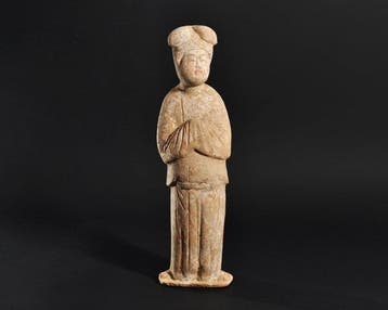 Oud Chinees, Tang-dynastie Keramiek Hofdamefiguur - 36.8 cm