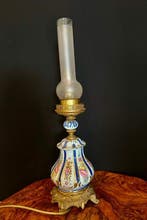 Tafellamp - Porselein, Messing, Glas
