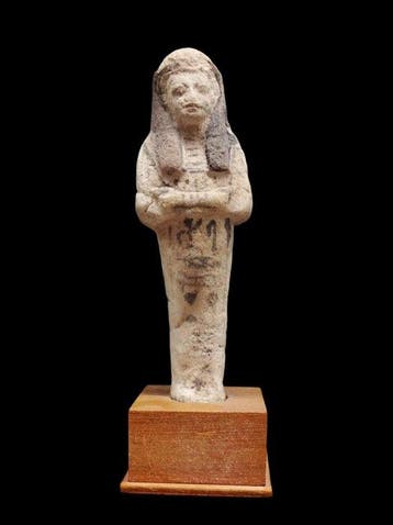 Oud-Egyptisch Faience - Ouchebti / shabti en hiërogliefen -