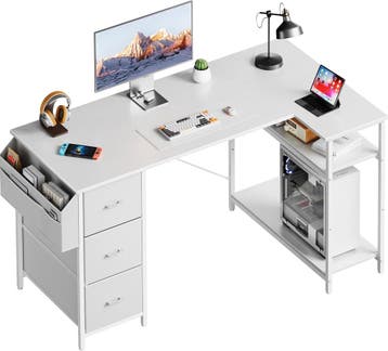 Bureau - Computertafel - Computerbureau - 140x78 cm - Wit, Verzenden, Zo goed als nieuw