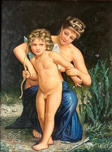 William-Adolphe Bouguereau (1825-1905), After - Venere e
