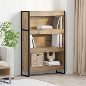 vidaXL Boekenkast 80 x 30 x 121 cm Bewerkt hout Ambachtelijk, Huis en Inrichting, Kasten | Boekenkasten, Minder dan 50 cm, Verzenden