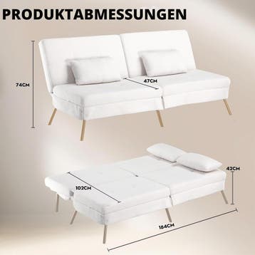 Slaapbank 2 persoons - Logeerbed - Bedbank - 184x102x42 cm -, Verzenden, Zo goed als nieuw