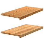 vidaXL Vensterbanken 2 st 80x40x2 cm massief eikenhout, Doe-het-zelf en Verbouw, Kozijnen en Schuifpuien, Verzenden, Nieuw