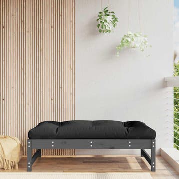 vidaXL Tuinvoetenbank 120x80 cm massief grenenhout grijs, Verzenden, Nieuw