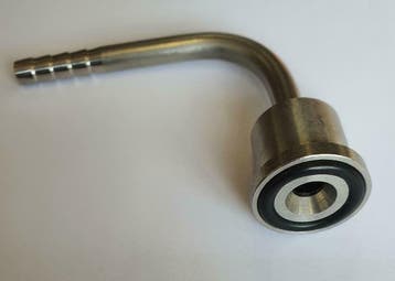 Tule 90c 5mm 5/8 voor fustkoppeling met vlakke kop, Verzenden