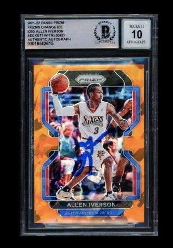 2002 Panini Prizm Allen Iverson #255 - Gesigneerde kaart -, Nieuw