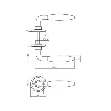 Intersteel Deurkruk Antonnet op rozet - nikkel, Verzenden, Nieuw