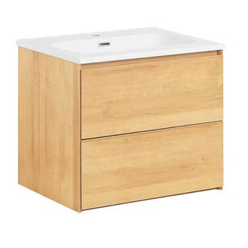 Smal hangend badkamermeubel met wastafel en 2 lades, Verzenden, Nieuw