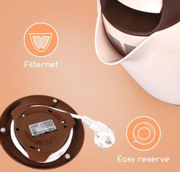 Waterkoker - Elektrisch - 1L - 1100W - Wit, Witgoed en Apparatuur, Waterkokers, Verzenden, Zo goed als nieuw