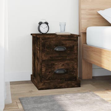vidaXL Nachtkastjes 2 st 39x39x47,5 cm bewerkt hout gerookt, Minder dan 45 cm, Verzenden, Nieuw, Minder dan 55 cm
