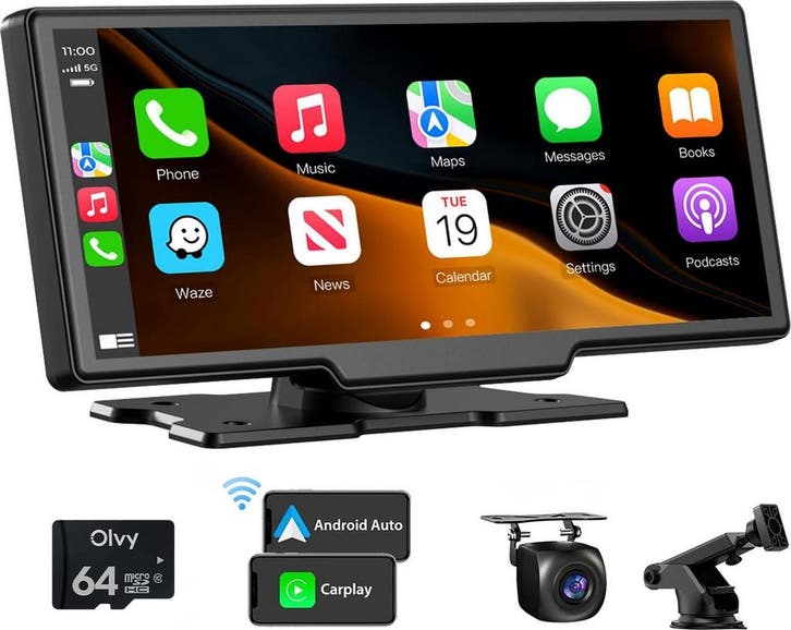 Carplay Scherm - Android & Apple - Achteruitrijcamera - Navi, Auto diversen, Autoradio's, Zo goed als nieuw, Verzenden