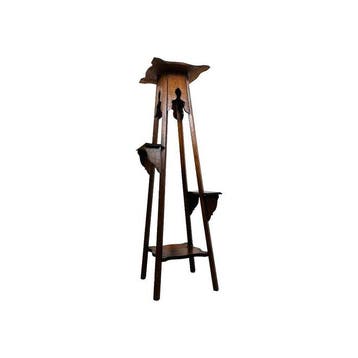 Standaard - Arts and Crafts-eiken jardinière standaard met, Antiek en Kunst