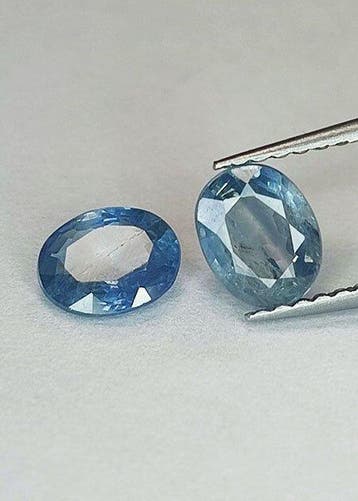 Zonder minimumprijs - 2 pcs Blauw Saffier - 1.45 ct -, Nieuw