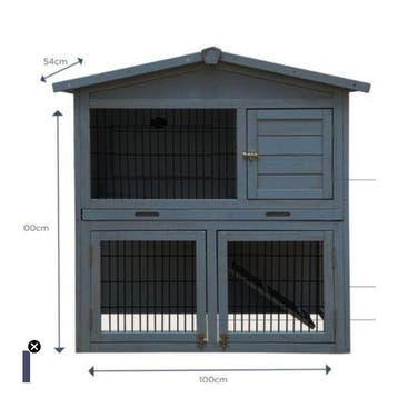 Konijnenhok Topmast Grey Washed – Houten Buitenhok met 2.., Dieren en Toebehoren, Knaagdieren en Konijnen | Hokken en Kooien, Verzenden