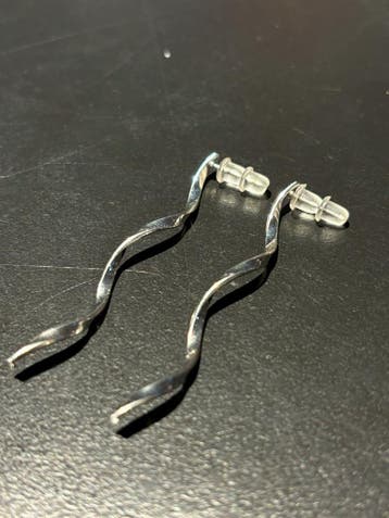 No-Fade Zilver-Stijl Spiraal Hangende Oorbellen Sieraden, Sieraden, Tassen en Uiterlijk, Oorbellen, Overige materialen, Hangers