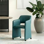 Set van 10 Leren eetkamerstoelen Icon - Toledo Turquoise, Huis en Inrichting, Stoelen, Ophalen of Verzenden, Nieuw, Leer, Vijf, Zes of meer stoelen