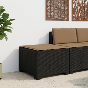 vidaXL Eénpersoons Tuinbank met Kussen Rattan Look PP, Tuin en Terras, Tuinsets en Loungesets, Verzenden, Nieuw