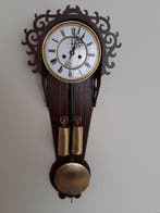 Wandklok - Hout, Messing - 1910-1920, Antiek en Kunst, Antiek | Klokken