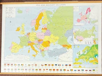 Hebri wandkaart van Europa, Verzenden, Nieuw