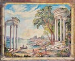 Scuola Italiana (XX) - Classic Roman Mediterranean scene