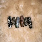 6 stuks Tibetaans Dzi - Amulet - 6 stuks Tibetaans Dzi